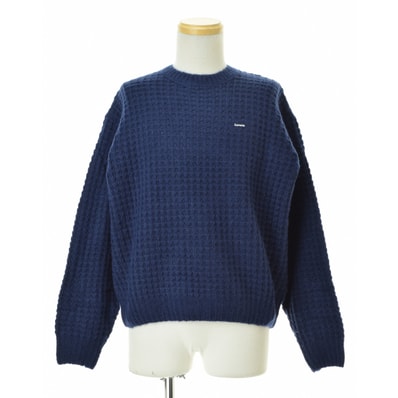Supreme Small Box Waffle Sweater "Navy"
