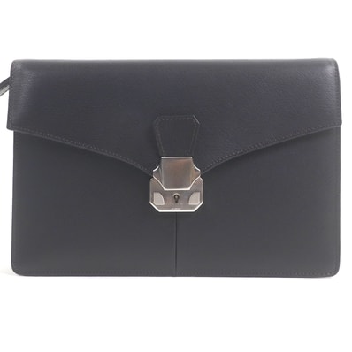 極美品 ダンヒル クラッチバッグ ダークブラウン メンズ