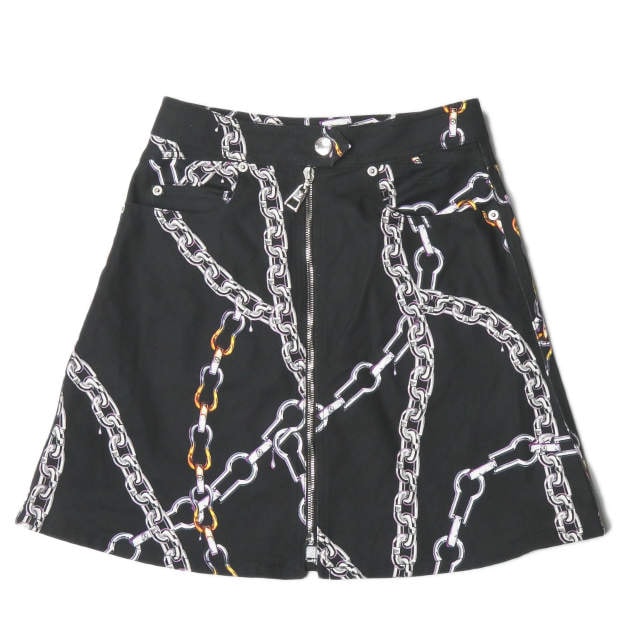 LOUIS VUITTON ルイ・ヴィトン スカート コットン ブラック レディース 34 BCランク 中古 鑑定済