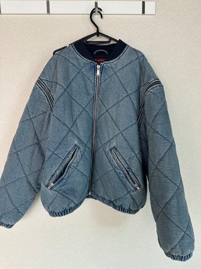 Supreme Zip-Off Sleeve Quilted Bomber Jacket "Denim"