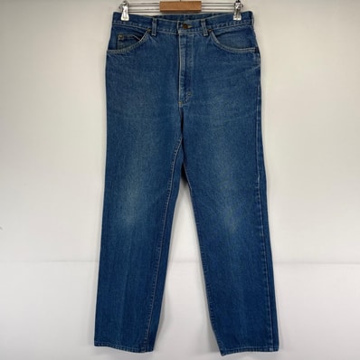 古着 リー Lee USA製 デニム パンツ デニムパンツ ストレート 大きいサイズ W34×L32 ブルー系 メンズ