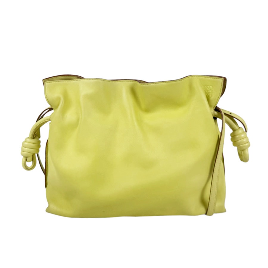 ロエベ LOEWE ショルダーバッグ クラッチバッグ フラメンコクラッチ ミディアム レザー イエローグリーン レディース【中古】 z11278