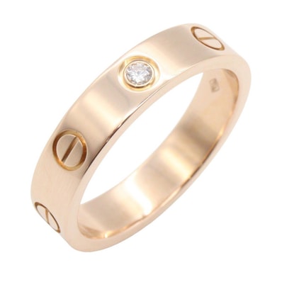 カルティエ CARTIER ミニラブリング 1PD リング・指輪 ジュエリー K18PG(ピンクゴールド) ダイヤモンド レディース ゴールド系 / クリア系 B4050700 【中古】