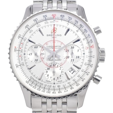 ブライトリング BREITLING AB0130 モンブリラン シルバー 自動巻き メンズ 美品 箱・保証書付き 腕時計 Q#149047