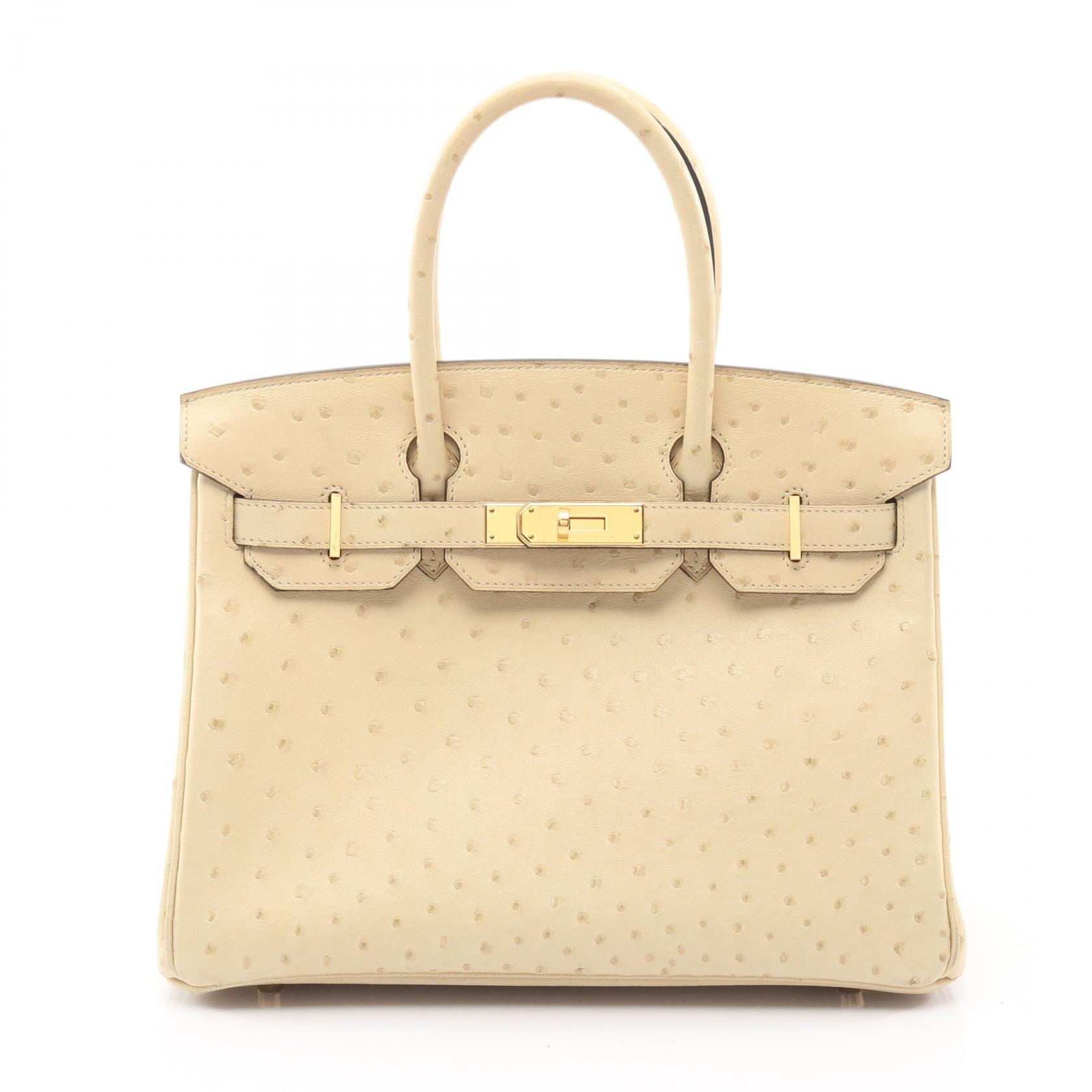 エルメス HERMES バーキン30 パルシュマン ハンドバッグ バッグ オーストリッチ オーストリッチ T刻印(2015年製造) レディース ベージュ系 【中古】