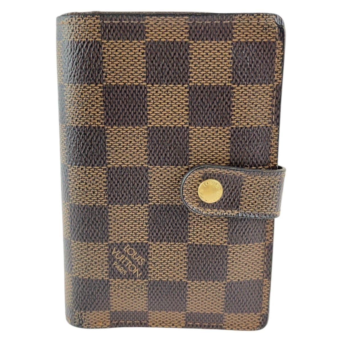 LOUIS VUITTON ルイヴィトン ダミエ エベヌ ポルトフォイユ ヴィエノワ ブラウン ゴールド金具 PVC がま口 折財布 コンパクトウォレット 506393 【中古】