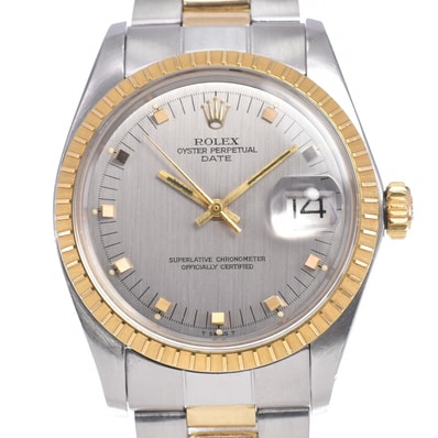 ロレックス ROLEX 1505 ヴィンテージ オイスターパーペチュアルデイト Cal.1570 グレー 自動巻き メンズ 良品 腕時計 D#149604