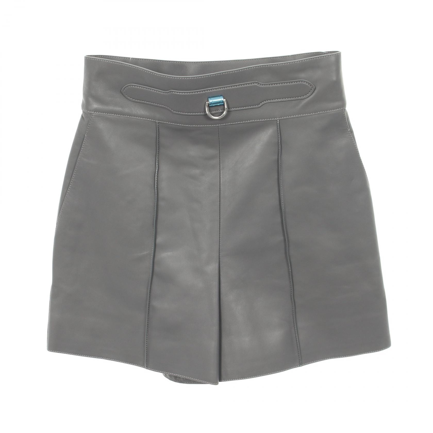 エルメス HERMES パンツ 衣料品 ボトムス ラムスキン(羊革) レディース グレー系 【中古】