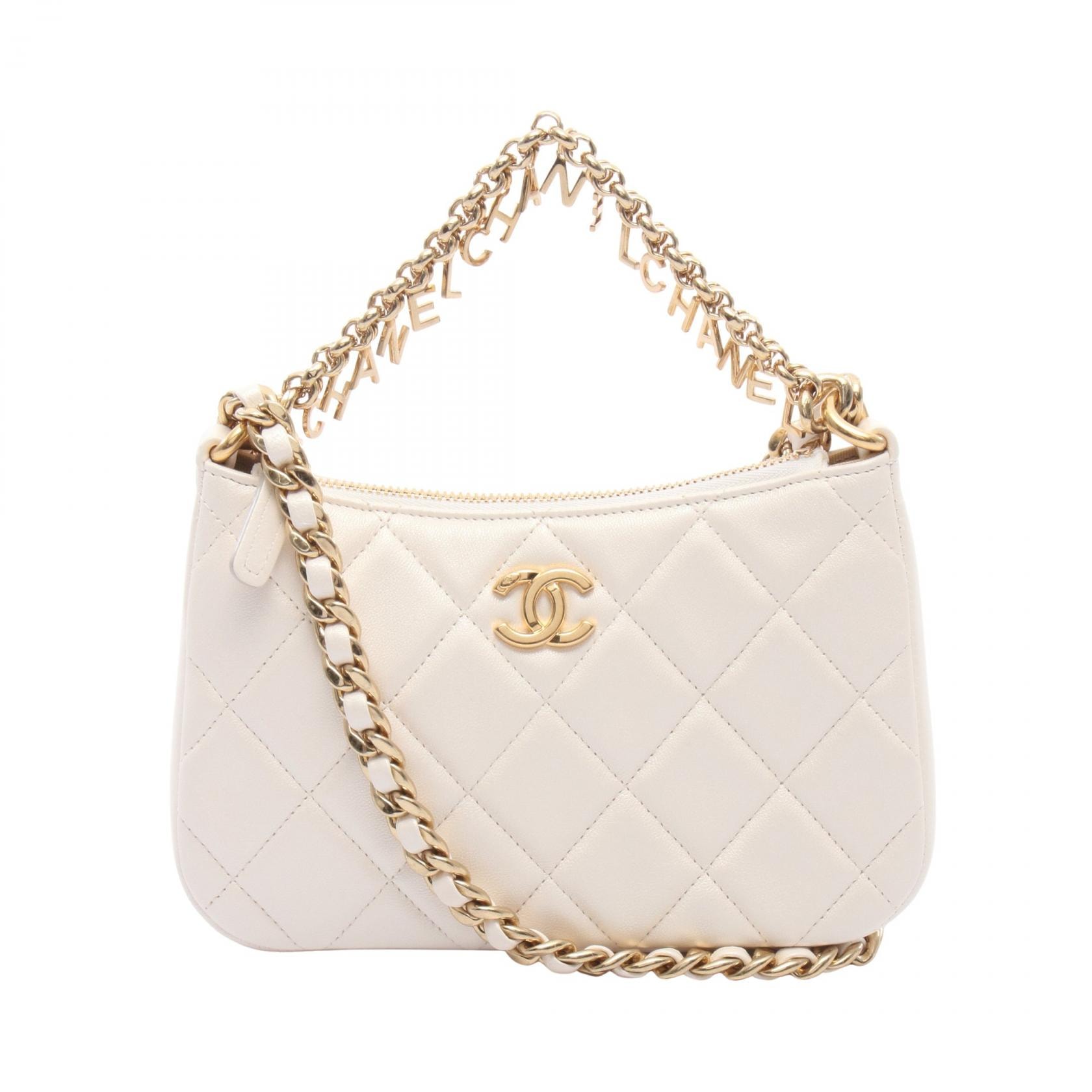 シャネル CHANEL マトラッセ スモール ショルダーバッグ バッグ ラムスキン(羊革) レディース ホワイト系 【中古】
