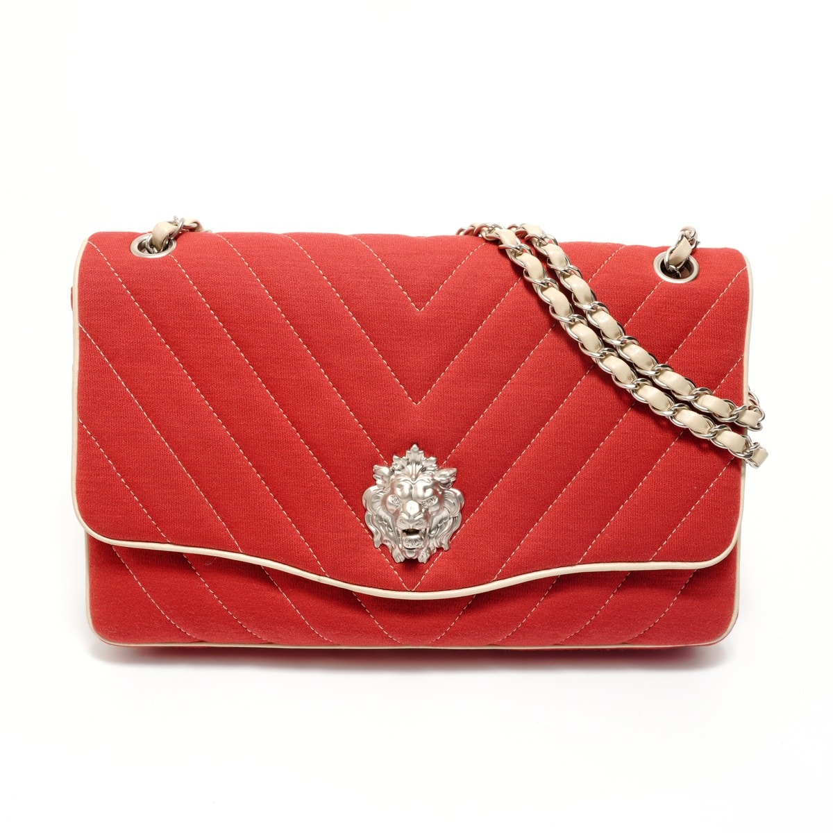 シャネル CHANEL 14番台 シェブロン ライオン金具 ショルダーバッグ【中古】