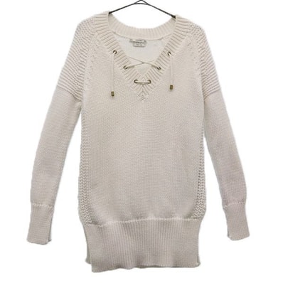 ZARA KNIT ザラニット 長袖 ニット USA S ホワイト セーター