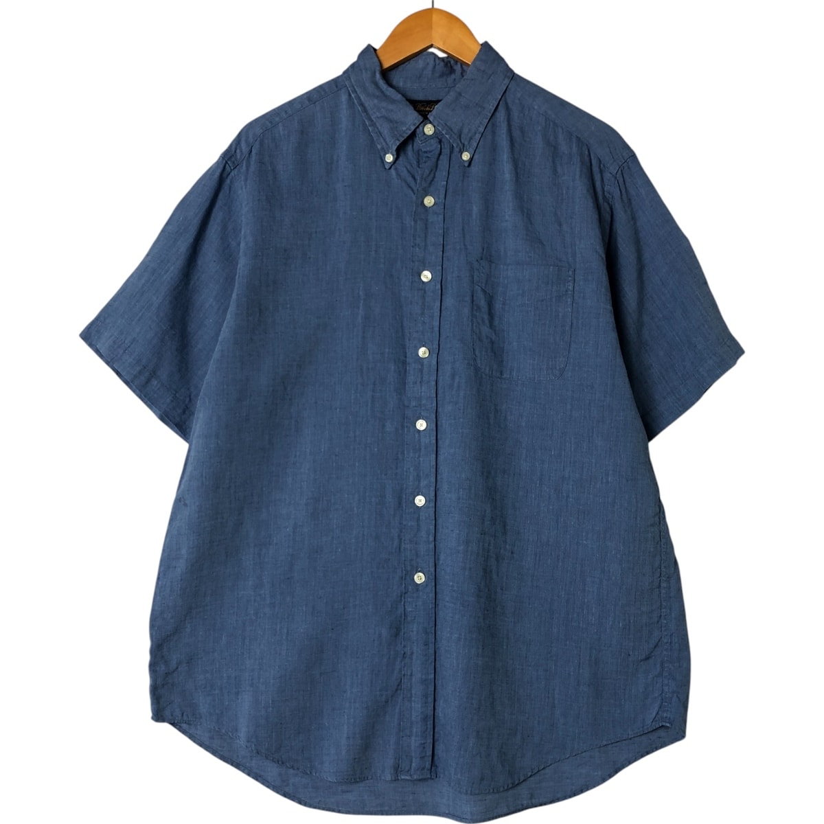 古着 ブルックスブラザーズ Brooks Brothers 半袖 リネン ボタンダウンシャツ メンズL相当/eaa553248