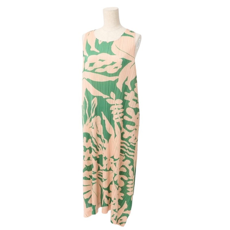 ■美品■PLEATS PLEASE ISSEY MIYAKE プリーツプリーズ イッセイミヤケ ワンピース サイズ1 ノースリーブ プリーツワンピース ロングワンピース ドレス【おすすめ】 ブランド古着【中古】20240923/RA1296