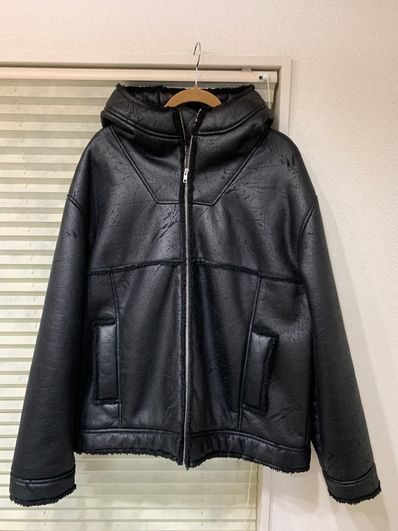 Supreme Faux Shearling Hooded Jacket "Black"
