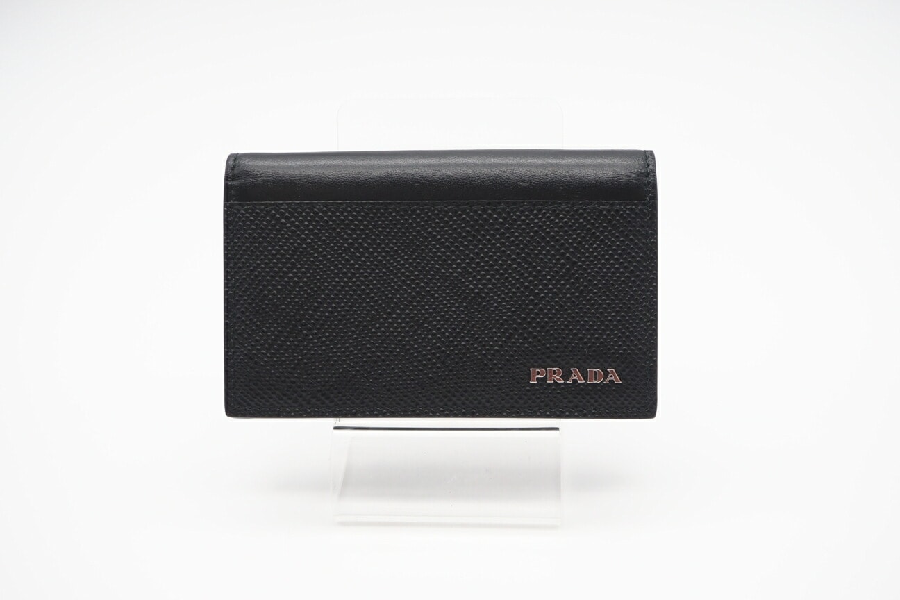 美品 PRADA プラダ サフィアーノ レザー カードケース 2MC122 カードケース ブラック レザー サフィアーノ レディース