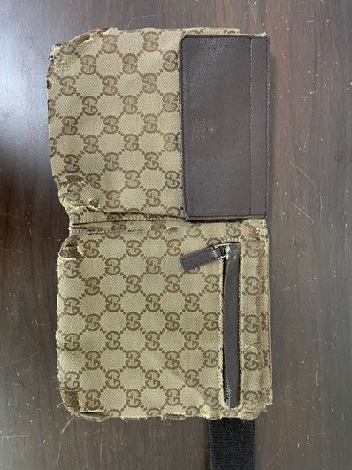 GUCCI GG Canvas Waist Pouch "Brown"