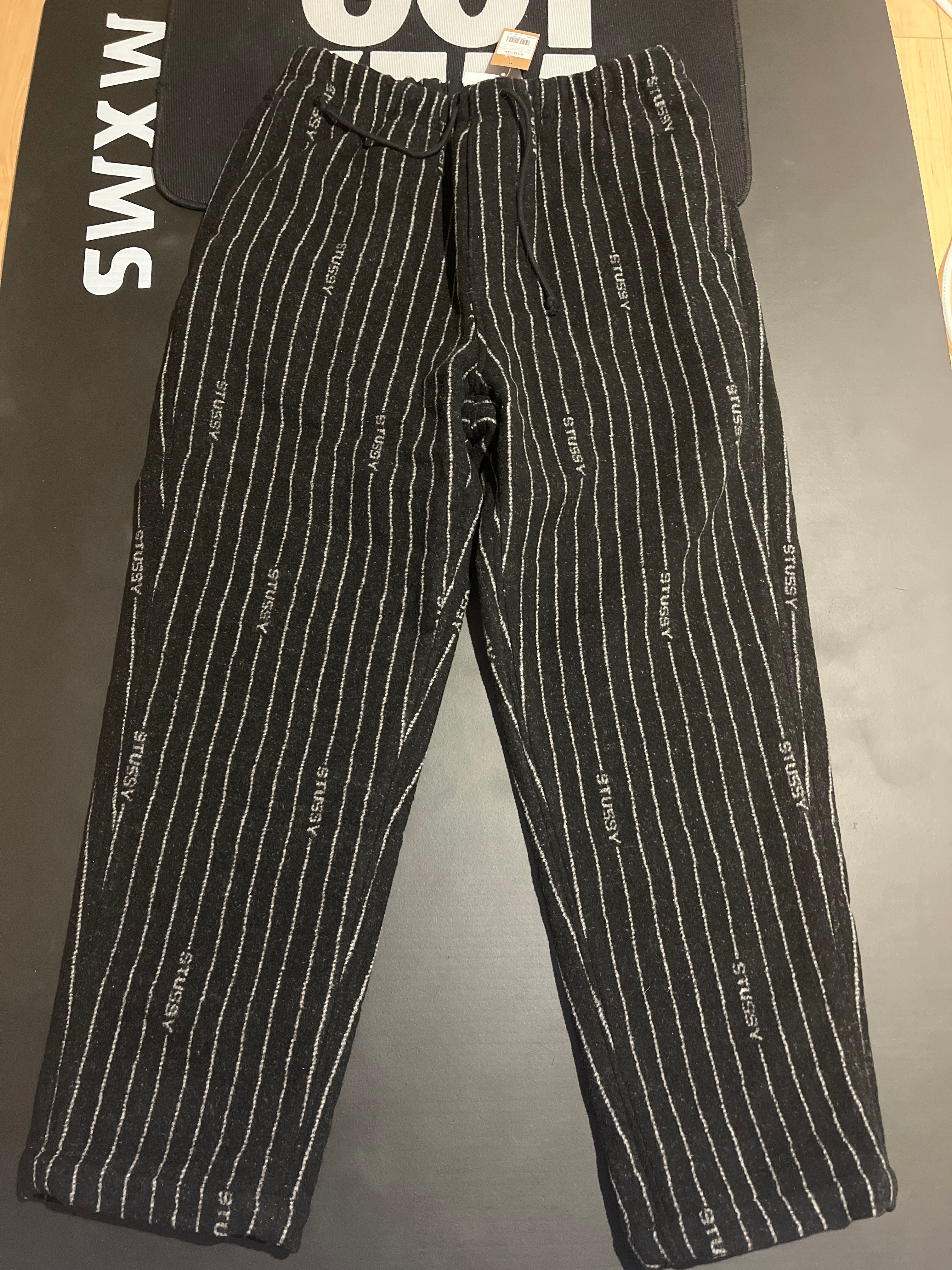 Stussy x Nike Striped Wool Pants "Black"