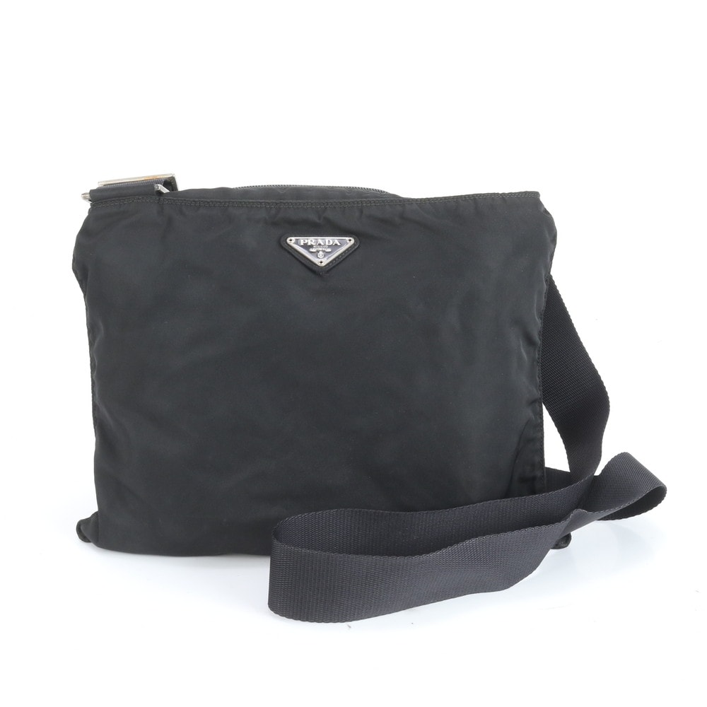 ■極美品 プラダ テスート ナイロントライアングルロゴショルダーバッグ