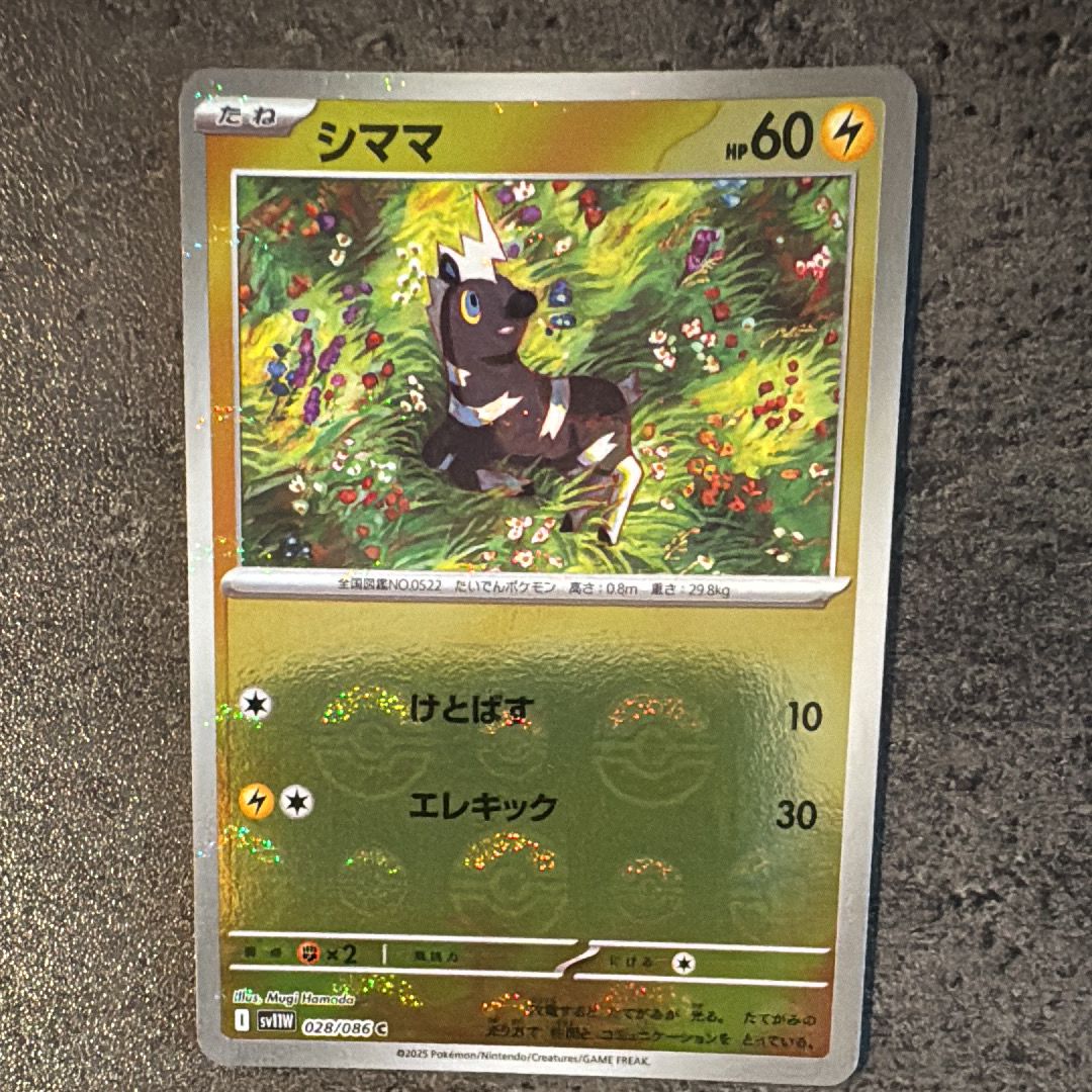 シママ C :モンスターボールミラー [SV11W 028/086](拡張パック「ホワイトフレア」)