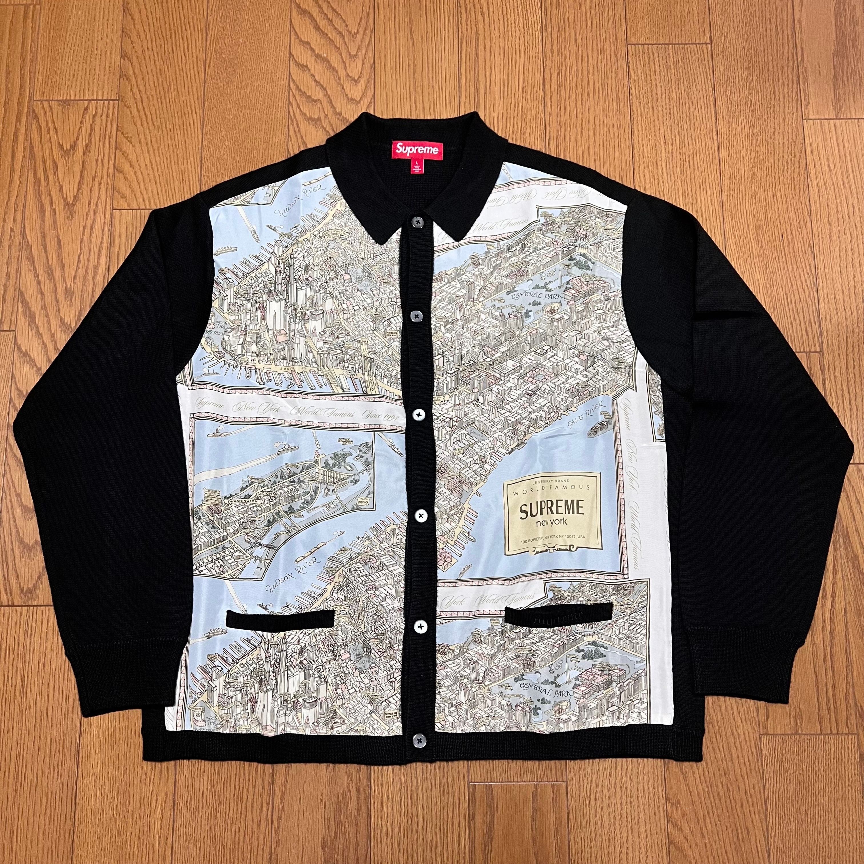 Supreme Silk Map Cardigan "Black"