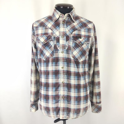 HYSTERIC GLAMOUR【ヒステリックグラマー】長袖ウエスタン/フランネルシャツ【メンズS/マルチカラー/チェック柄】Vintage/Shirts◆BJ002-g