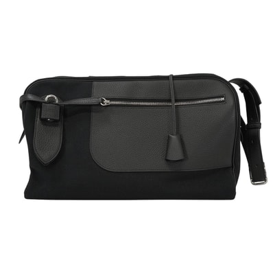HERMES エルメス ショルダーバッグ ロング クーリエ 黒 (ブラック) トワルゴエラン/トリヨンクレマンス シルバー金具 B刻印 新品未使用