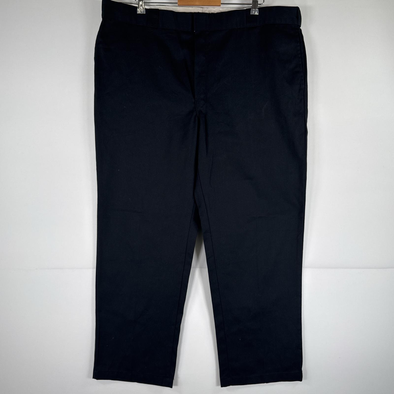 古着 ディッキーズ Dickies ワークパンツ ストレート 作業着 大きいサイズ 874 オリジナルフィット ワンポイント w44 L30 ブラック メンズ