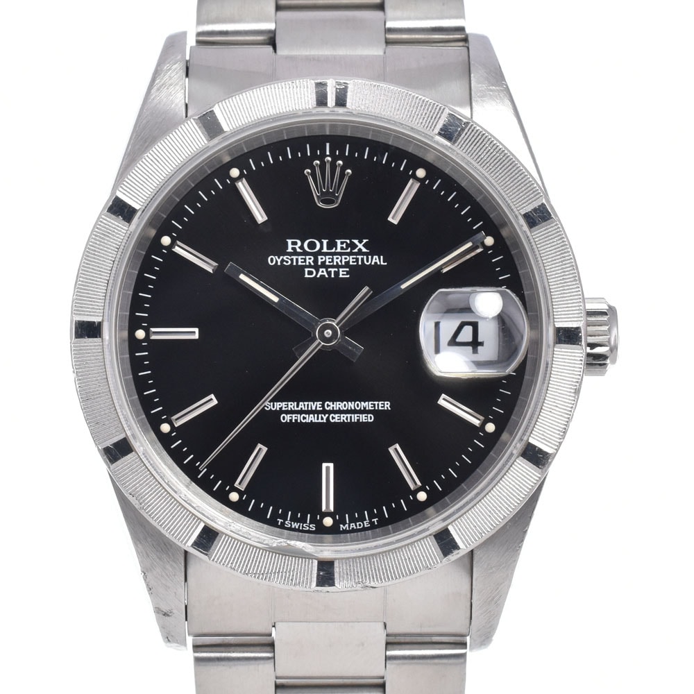 ロレックス ROLEX 15210 ヴィンテージ オイスターパーペチュアル Cal.3135 ブラック 自動巻き メンズ 良品 腕時計 N#148074