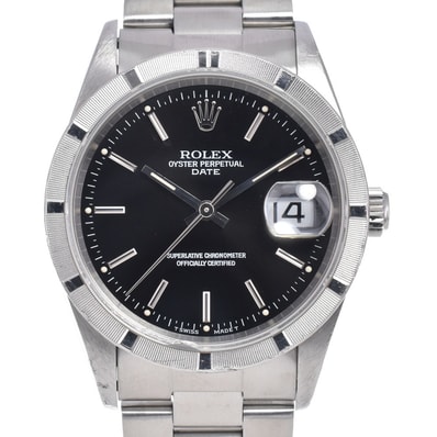 ロレックス ROLEX 15210 ヴィンテージ オイスターパーペチュアル Cal.3135 ブラック 自動巻き メンズ 良品 腕時計 N#148074