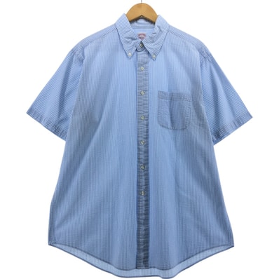 古着 ブルックスブラザーズ Brooks Brothers Est.1818 シアサッカー 半袖 ボタンダウン ストライプシャツ メンズL相当/eaa562611