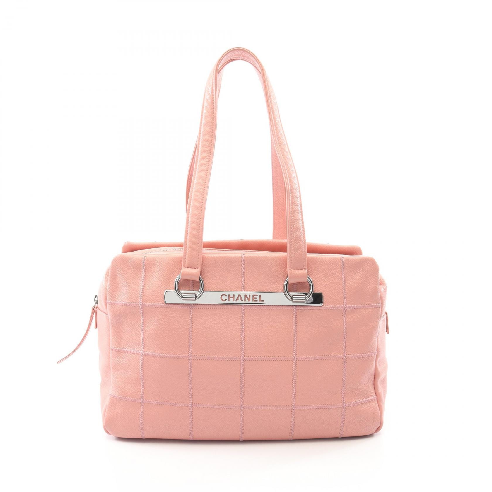 シャネル CHANEL チョコバー トートバッグ バッグ キャビアスキン(グレインドカーフ) レディース ピンク系 【中古】