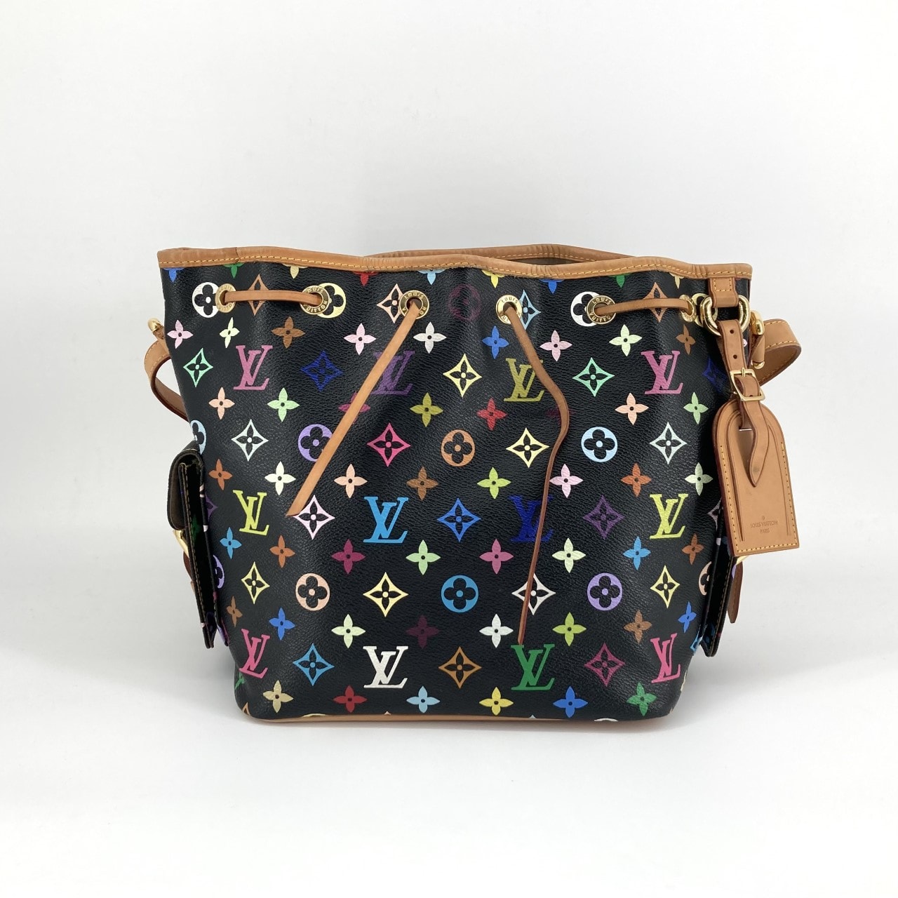LOUIS VUITTON(ルイ・ヴィトン) プチ ノエ モノグラムマルチカラー ラゲージタグ付 M42230 ショルダーバッグ ノワール×マルチカラー