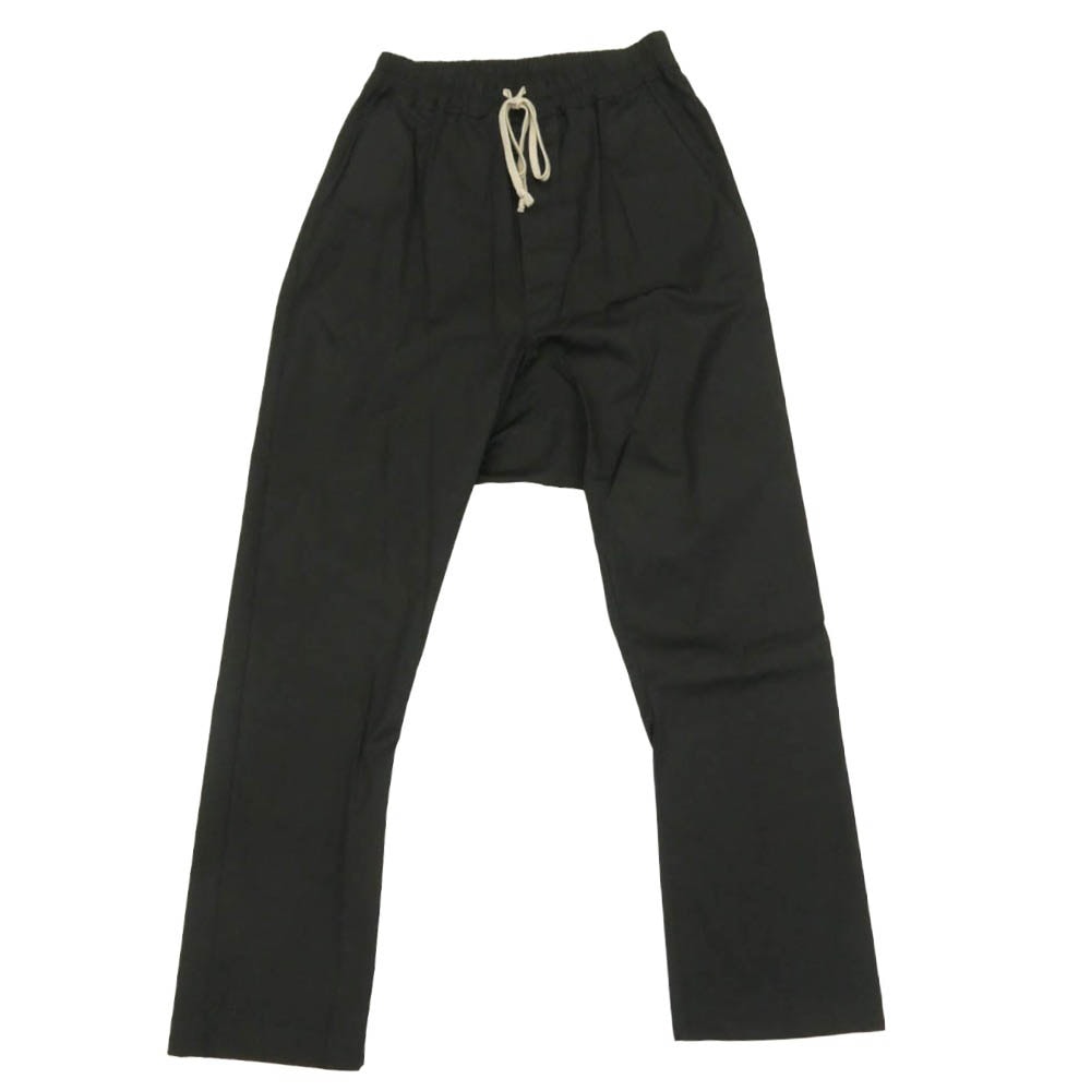 Rick Owens リックオウエンス 26AW RU02F4380-TE Cotton Poplin Drawstring Long コットン ポプリン ドローストリング ロング パンツ ブラック系 IT48【中古】