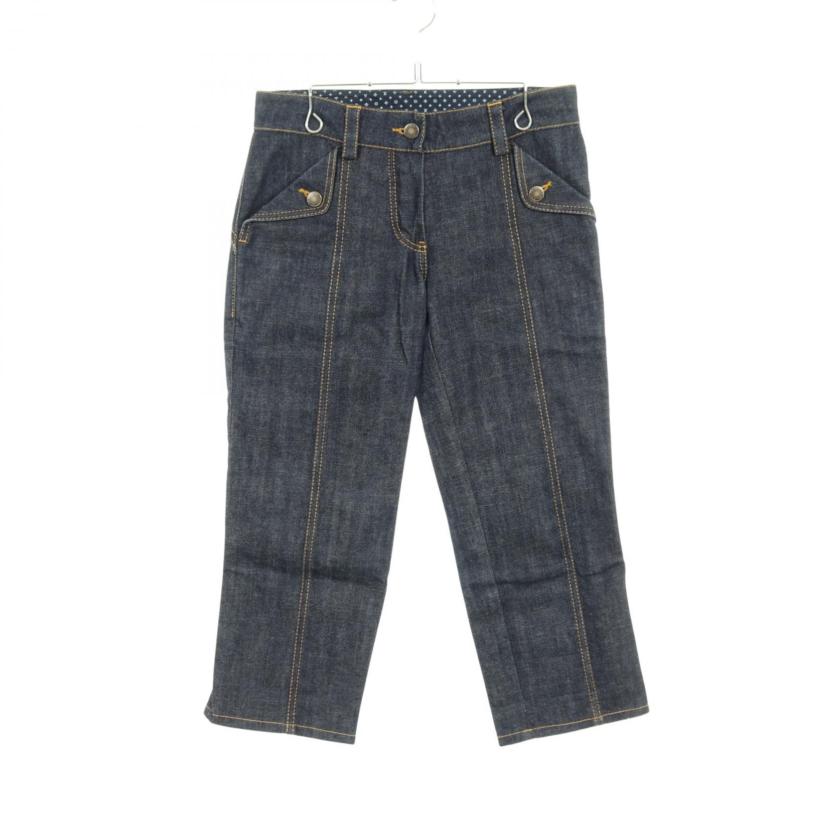 ルイ・ヴィトン LOUIS VUITTON デニムパンツ 衣料品 ボトムス コットン レディース ネイビー系 【中古】