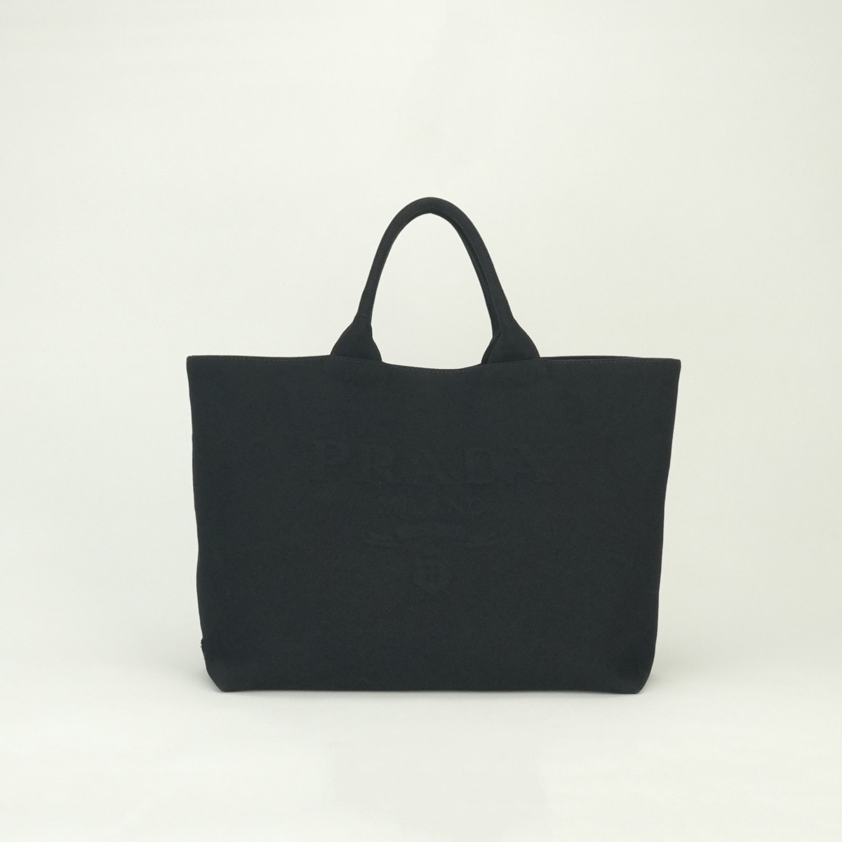 プラダ PRADA ドリル トートバッグ バッグ トートバッグ ファブリック ブラック black 黒 シルバー金具 PRADA ハンドバッグ