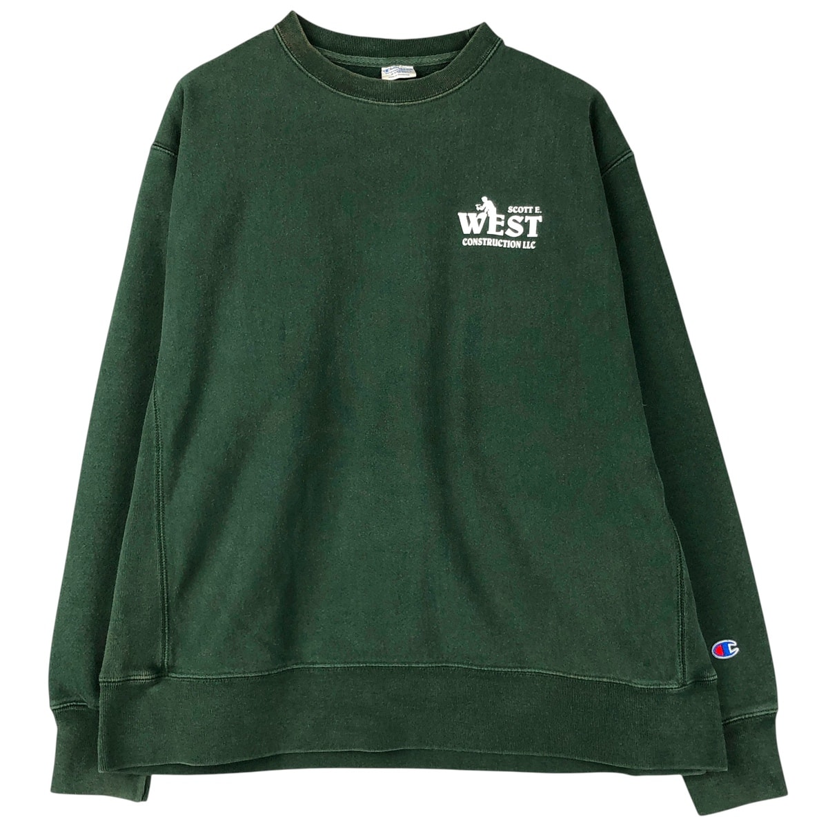 古着 チャンピオン Champion REVERSE WEAVE リバースウィーブ SCOTT E. WEST CONSTRUCTION LLC アドバタイジング スウェットシャツ トレーナー メンズXL相当/eaa597461