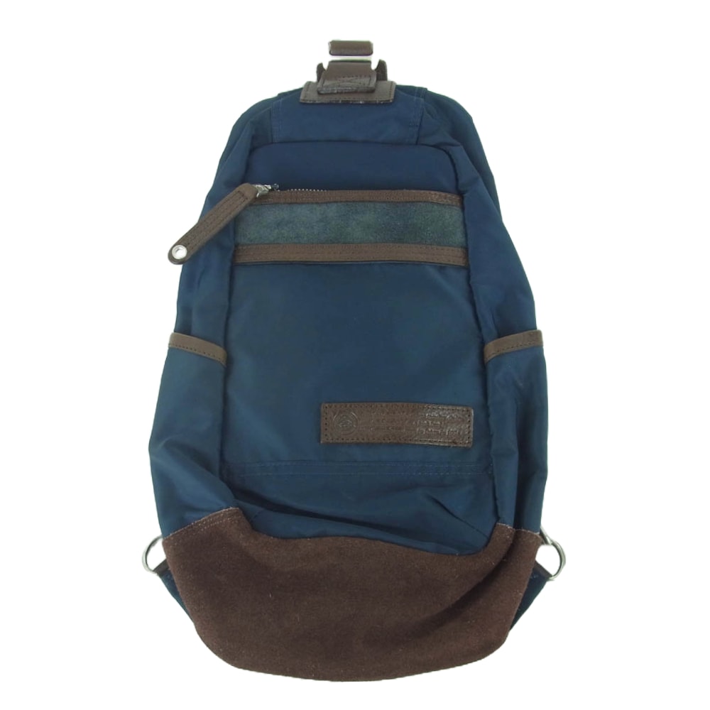 MASTERPIECE マスターピース ショルダーバッグ 01357 ワン ショルダー ボディ バッグ ナイロン スエード ネイビー系 ブラウン系【中古】