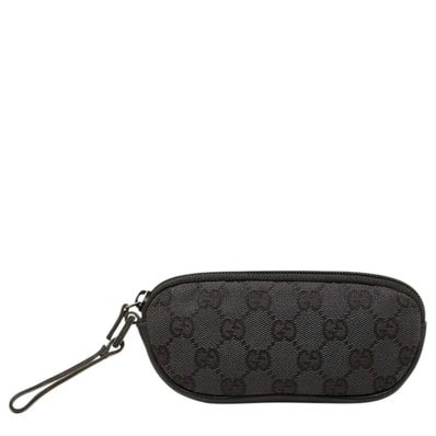 グッチ GGキャンバス ポーチ 小物入れ 0301555 ブラック キャンバス レザー レディース GUCCI 【中古】
