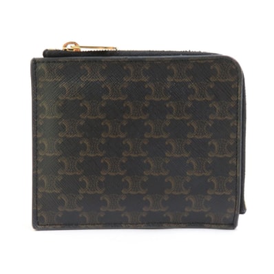 セリーヌ CELINE コインケース トリオンフ PVCコーティングキャンバス ブラック ユニセックス【中古】 h31426k