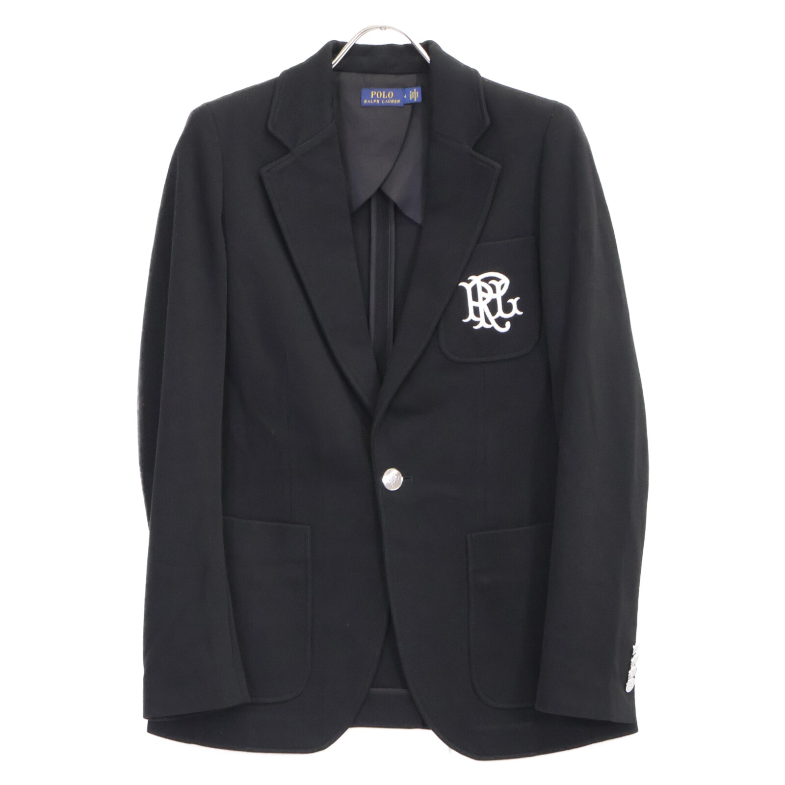 ポロ ラルフローレン リネン ブラック テーラードジャケット 銀ボタン POLO RALPH LAUREN ポロ・ラルフローレン シルバーボタン テーラード