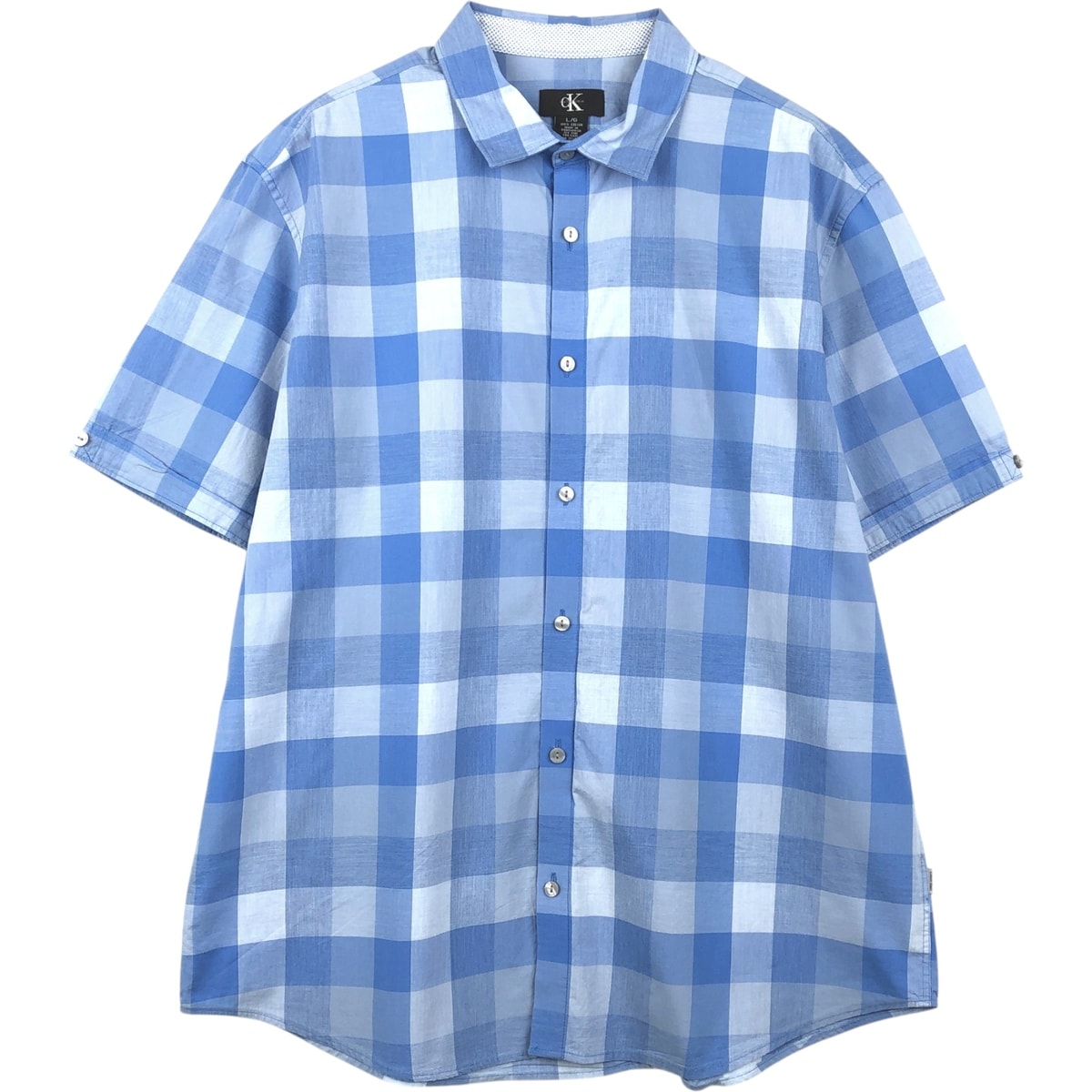 古着 カルバンクライン Calvin klein 半袖 コットン チェックシャツ メンズL相当/eaa655389
