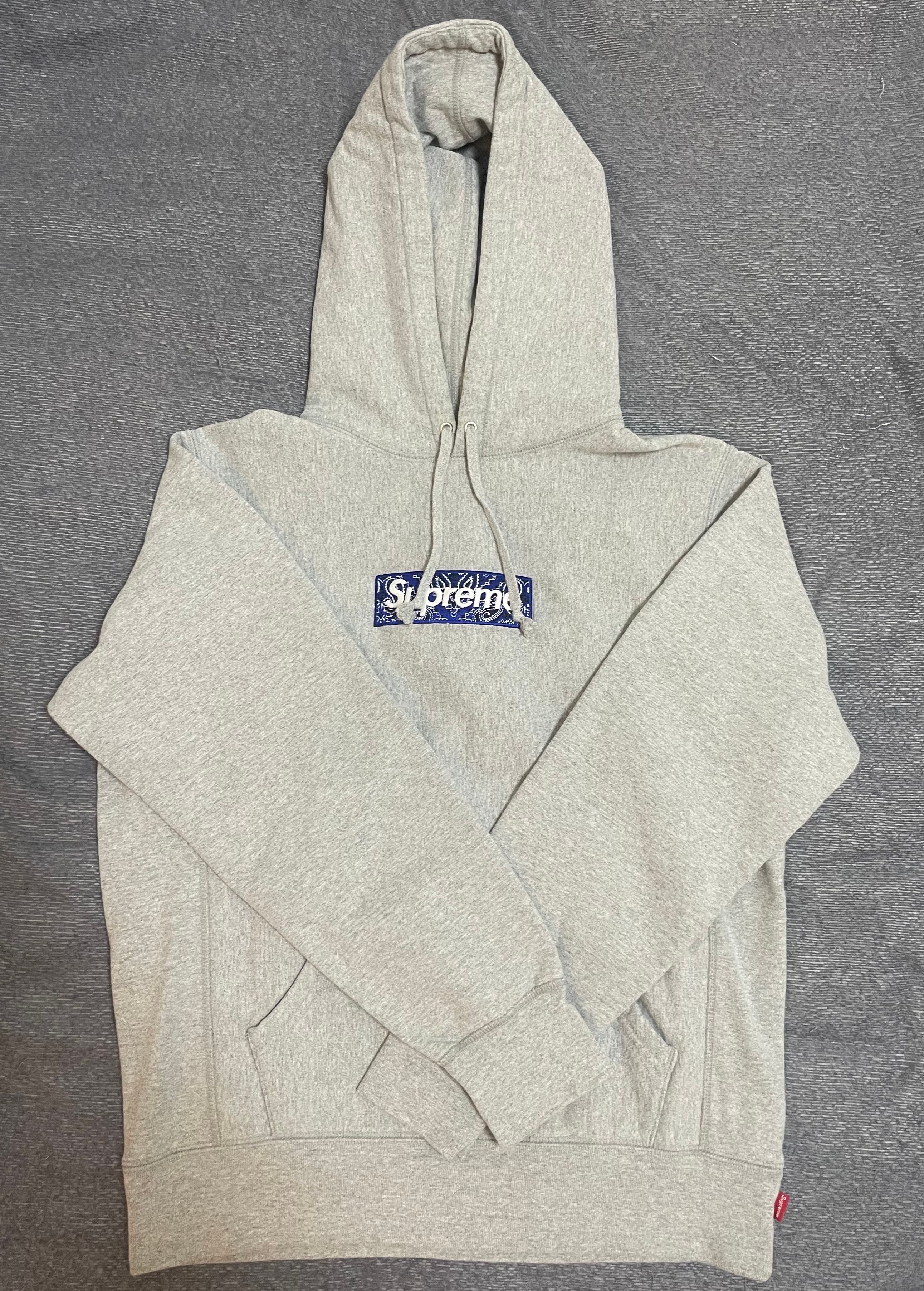 Supreme Bandana Box Logo Hooded Sweatshirt "Grey"