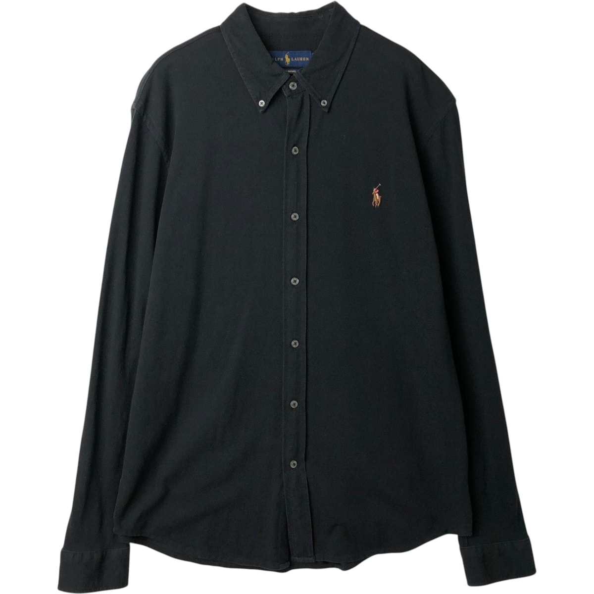 古着 ラルフローレン Ralph Lauren KNIT OXFORD 鹿の子 長袖 ボタンダウンシャツ メンズL相当/eaa628900