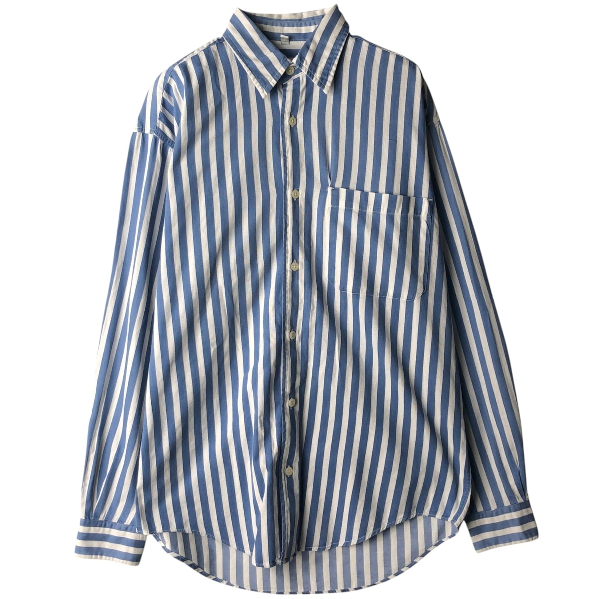 古着 90年代 アルマーニ ARMANI JEANS 長袖 コットンストライプシャツ メンズXS相当 ヴィンテージ/eaa643049