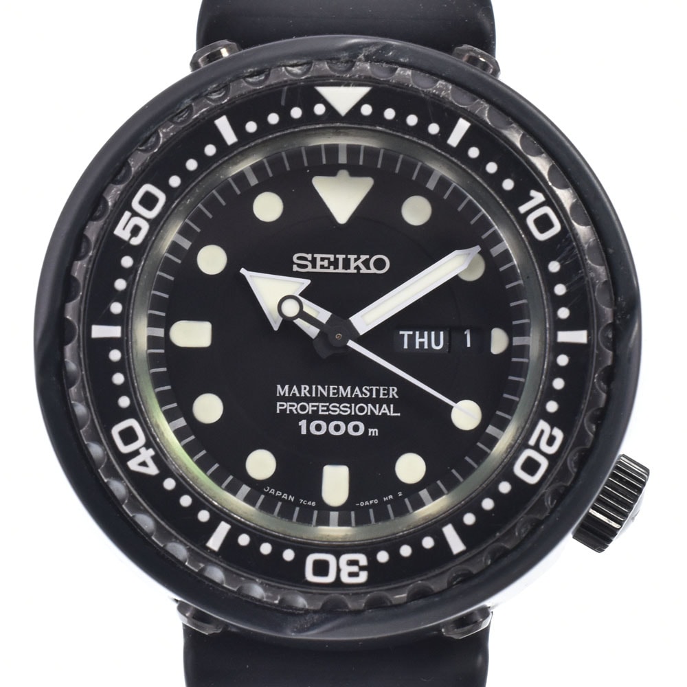 セイコー SEIKO 7C46-0ACH0/SBBN025 プロスペック マリンマスター デイデイト ブラック クォーツ メンズ 腕時計 O#148938