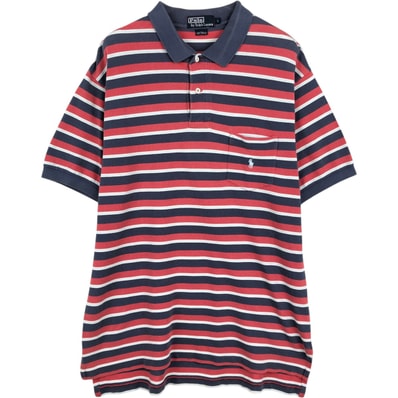 古着 ラルフローレン Ralph Lauren POLO by Ralph Lauren マルチボーダー 半袖 ボーダー ポロシャツ メンズL相当/eaa622979