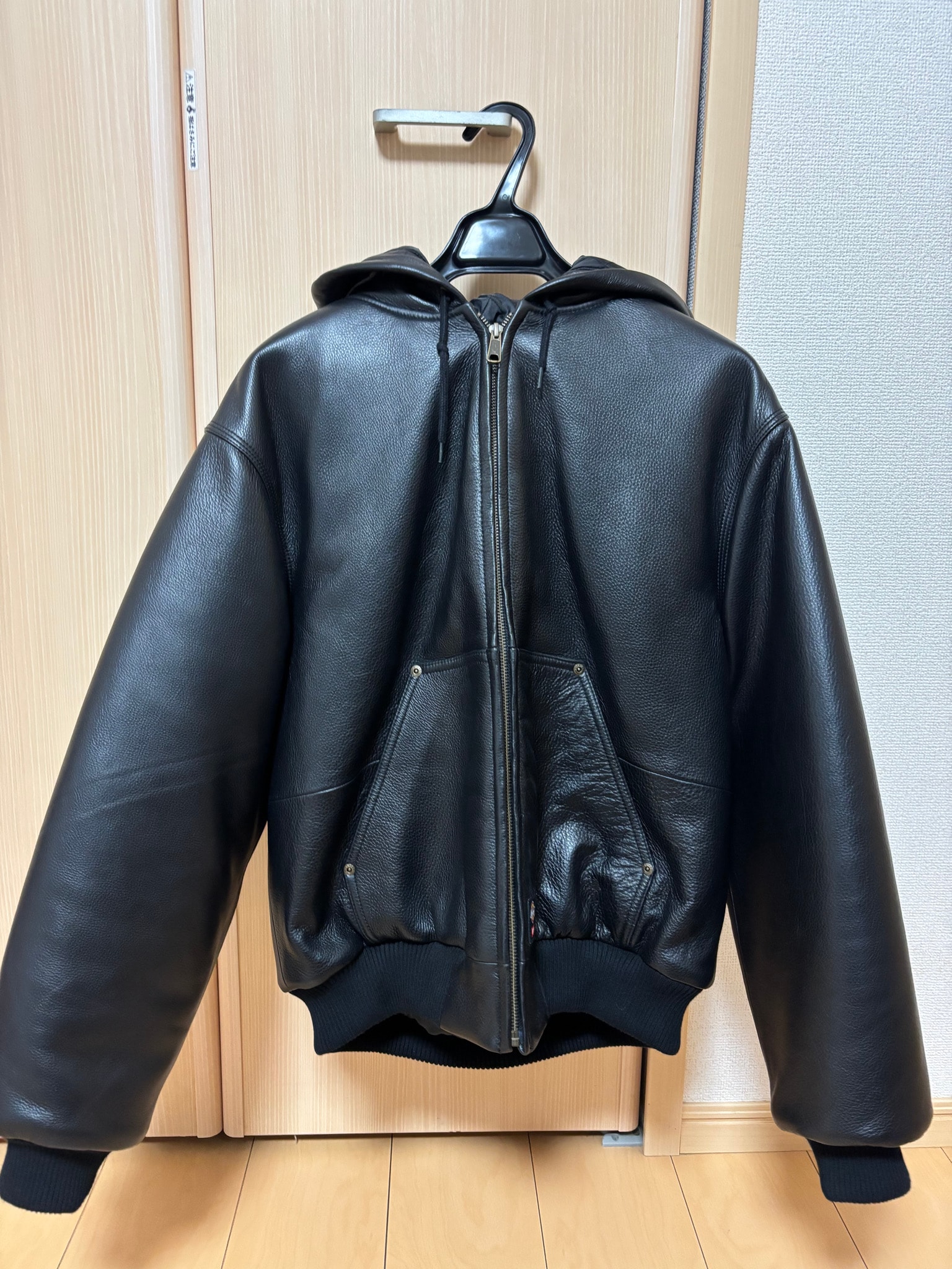 Supreme x Dickies Hooded Leather Work Jacket "Black"