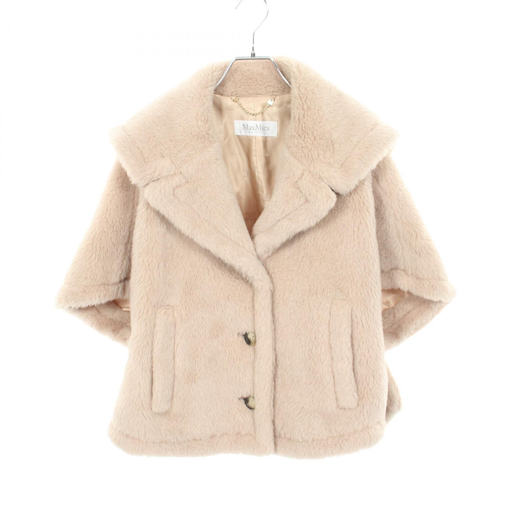 マックスマーラ MAX MARA CAMBUSA ケープ ポンチョ 衣料品 アウター ウール アルパカ レディース ベージュ系 【中古】