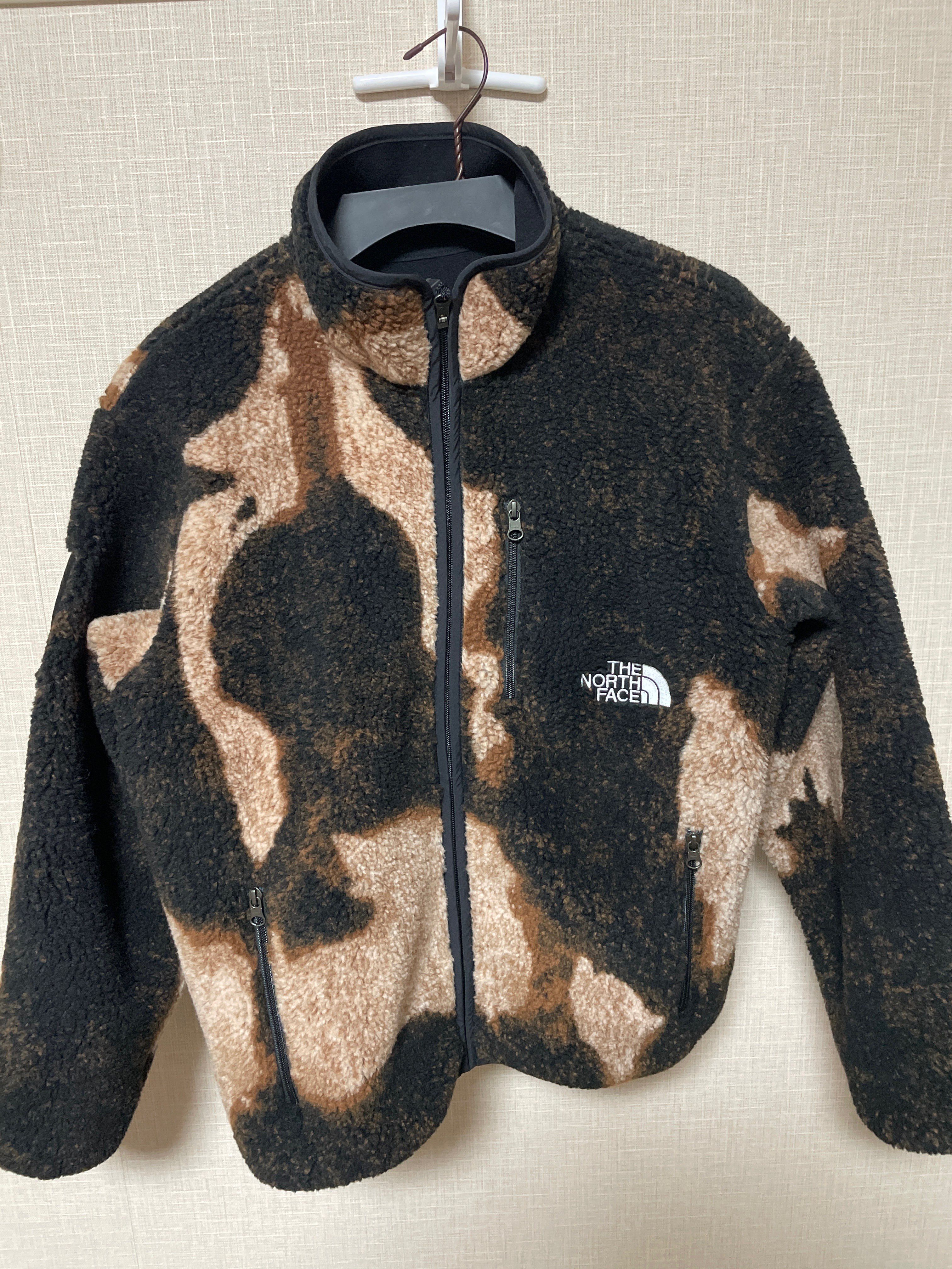 Supreme x The North Face Bleached Denim Print Fleece Jacket "Black"