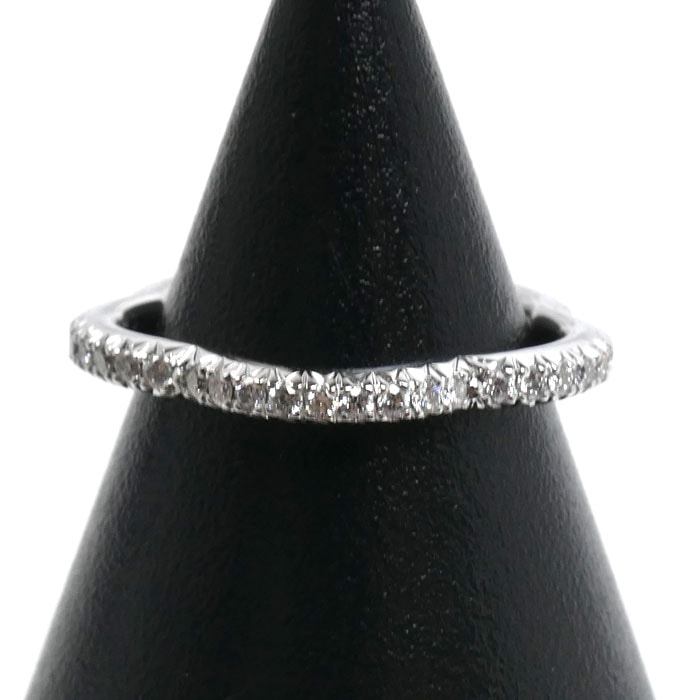 CHANEL シャネル K18WG ホワイトゴールド カメリア フルエタニティ リング・指輪 J3211 ダイヤモンド 6号 46 1.8g レディース【中古】【美品】